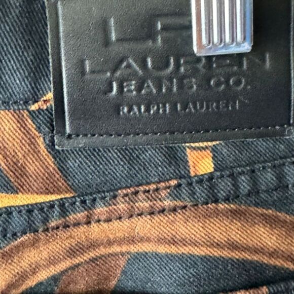 LRL Ralph Lauren Equestrian Horse Bit Pattern Black Jeans Sz 0 - Picture 7 of 12